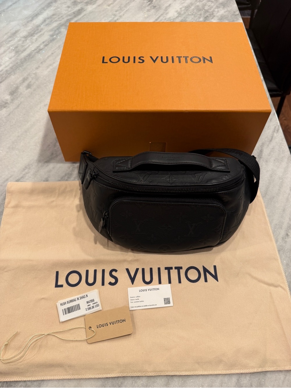 Louis Vuitton Rush Bumbag M Shad.N  B Monogram Embossed Leather. 100%perfect